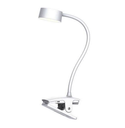 LED stolní nabíjecí lampička, 2W, 210lm, 3CCT, bílá, clip